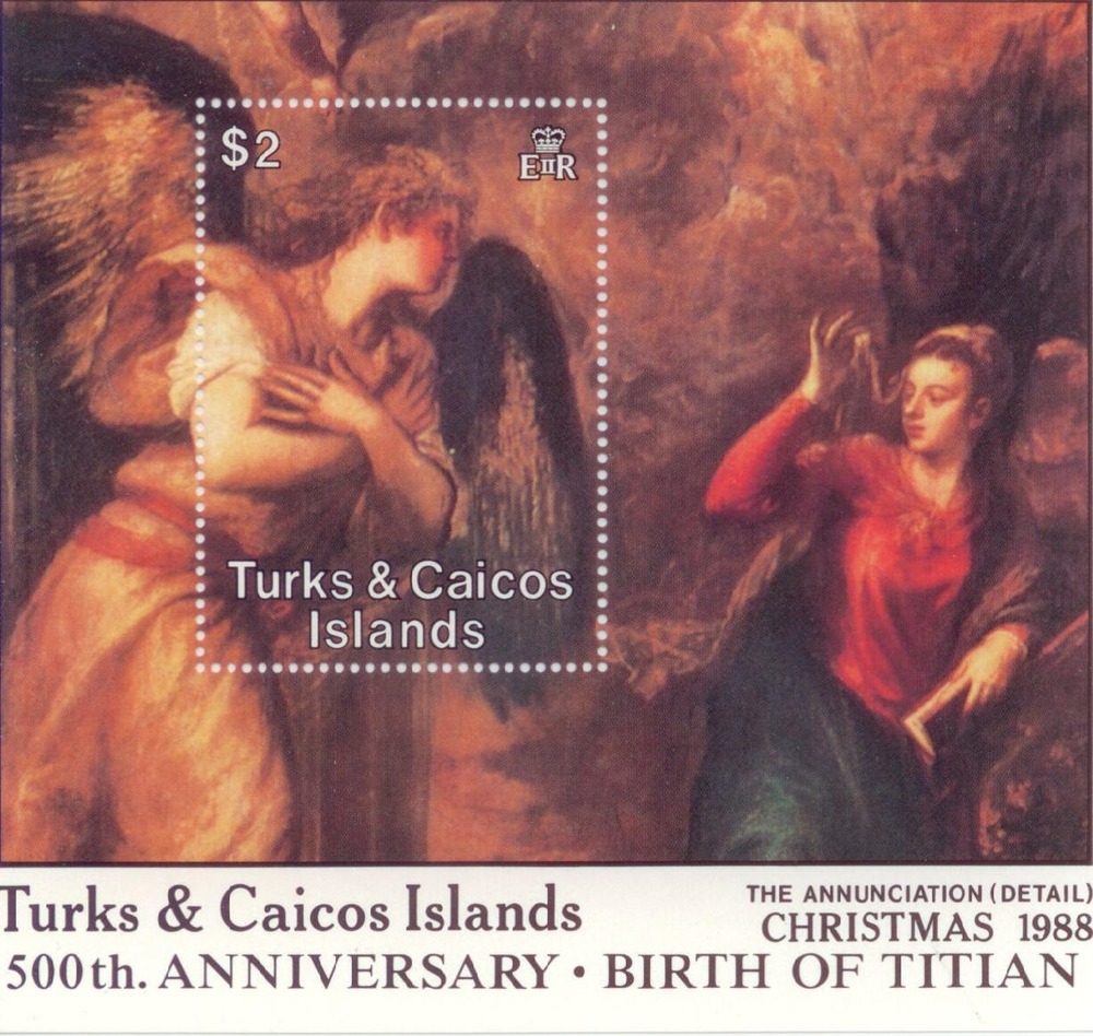 Weihnachtsblock 1988 Turks & Ciacos Inseln