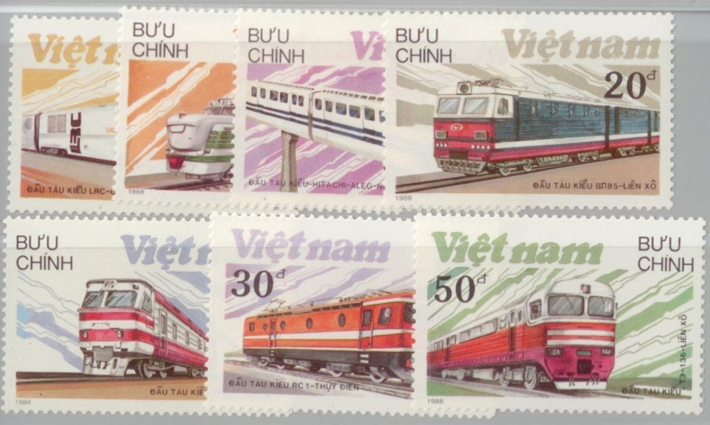 Eisenbahnmarken 1988 Vietnam Eisenbahnmarken 1988 Vietnam