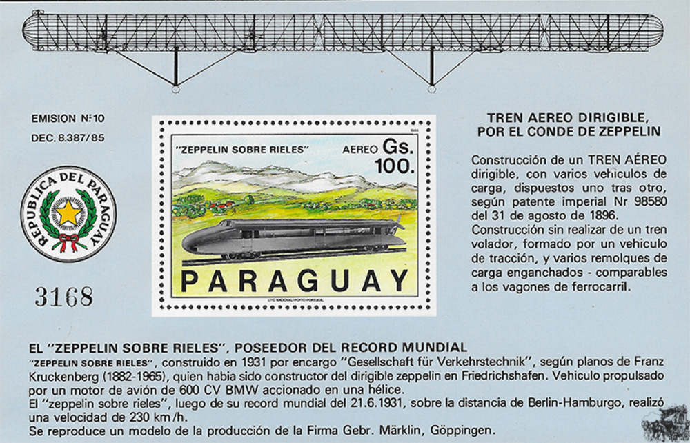 Paraguay 1989 ** - Schienenzeppelin