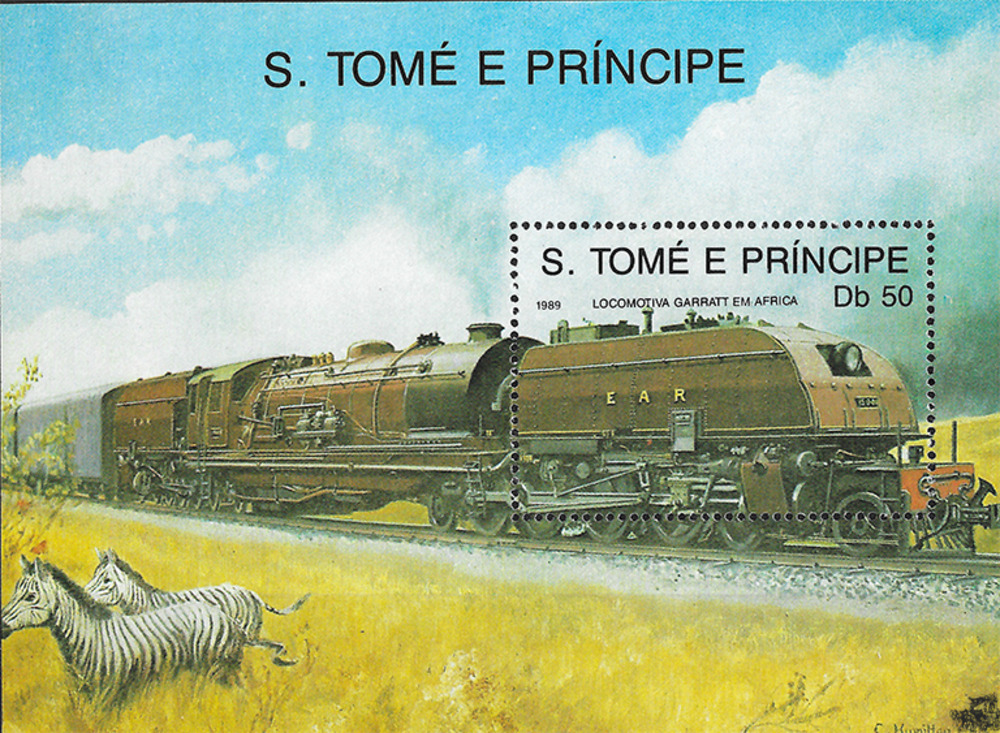 Sao Tomé und Principe 1989 ** - Lokomotiven, Afrika