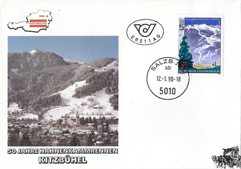 Österreich FDC 1990 - 5 S - 50. Hahnenkammrennen - Kitzbühel
