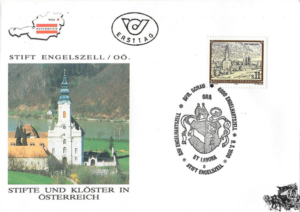 Österreich FDC 1990 - 11 S - Freim.- Ergänzungswerte zur Serie: Stifte und Klöster in Österreich