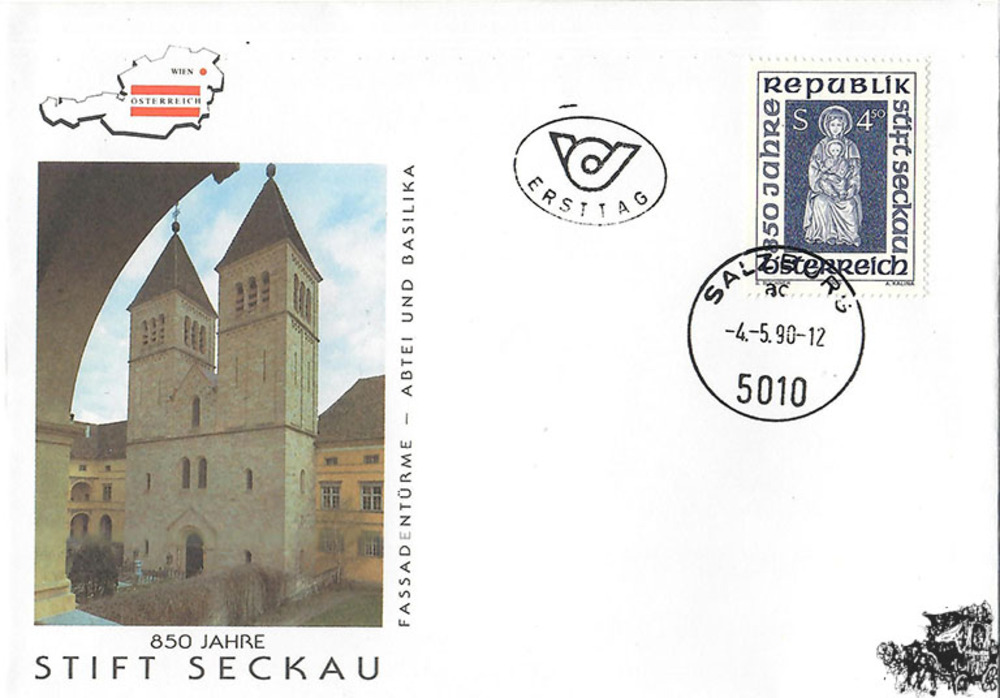 Österreich FDC 1990 - 4,50 S - 850 Jahre Stift Seckau Österreich FDC 1990 - 4,50 S - 850 Jahre Stift Seckau