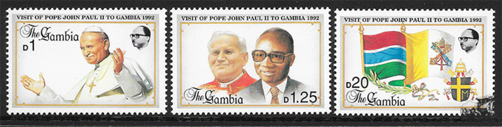 Gambia 1992 ** - Besuch von Papst Johannes Paul II. (I)