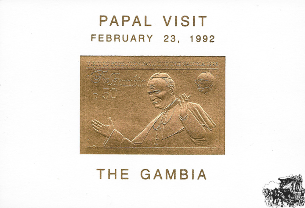 Gambia 1992 ** - Besuch von Papst Johannes Paul II.