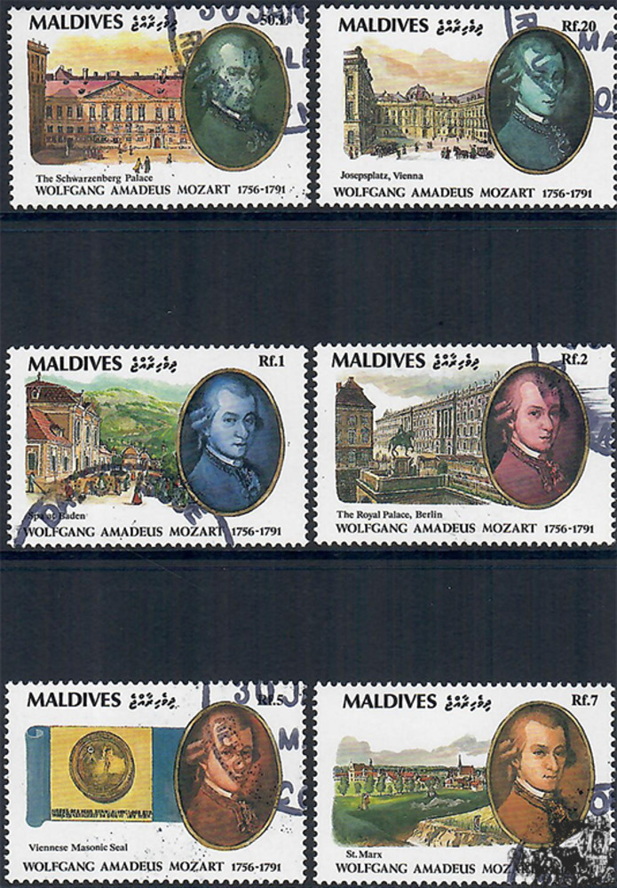 Malediven o 1992 - 200. Todestag W. A. Mozart Malediven o 1992 - 200. Todestag W. A. Mozart