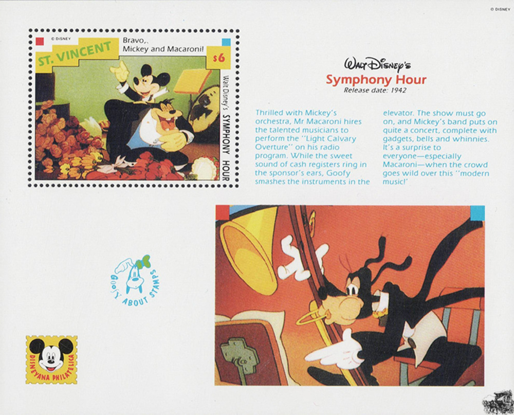 St. Vincent 1992 ** - Disneyblock, Micky und Kater Karlo