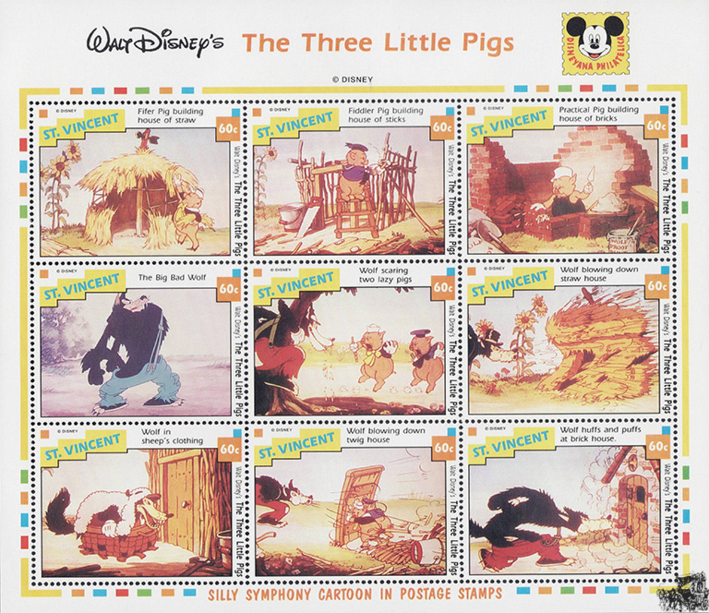 St. Vincent 1992 ** - Disneykleinbogen, “Drei kleine Schweinchen“