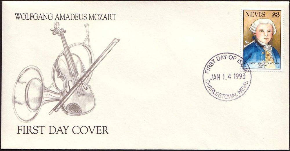 Nevis FDC 1993 - 200. Todestag W. A. Mozart