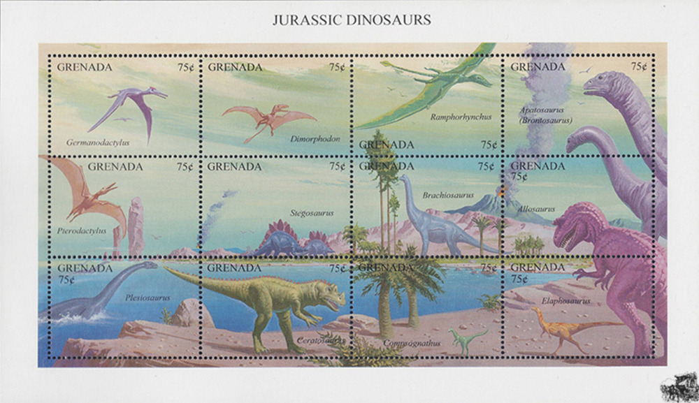 Grenada 1994 ** - Prähistorische Tiere, Germanodactylus