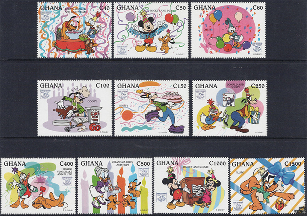 Ghana 1995 ** - Disneymarken, Pluto trinkt Bowle