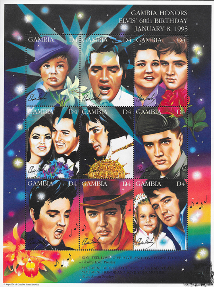 Gambia 1995 ** - 60. Geburtstag von Elvis Presley