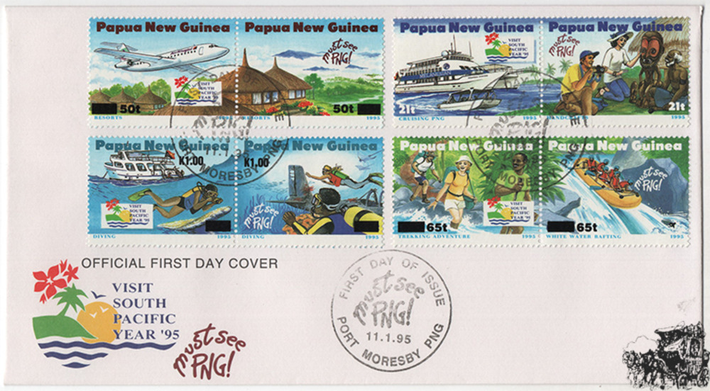 Papua-Neuguinea - Nr. 733-40 FDC Südpazifisches Tourismusjahr