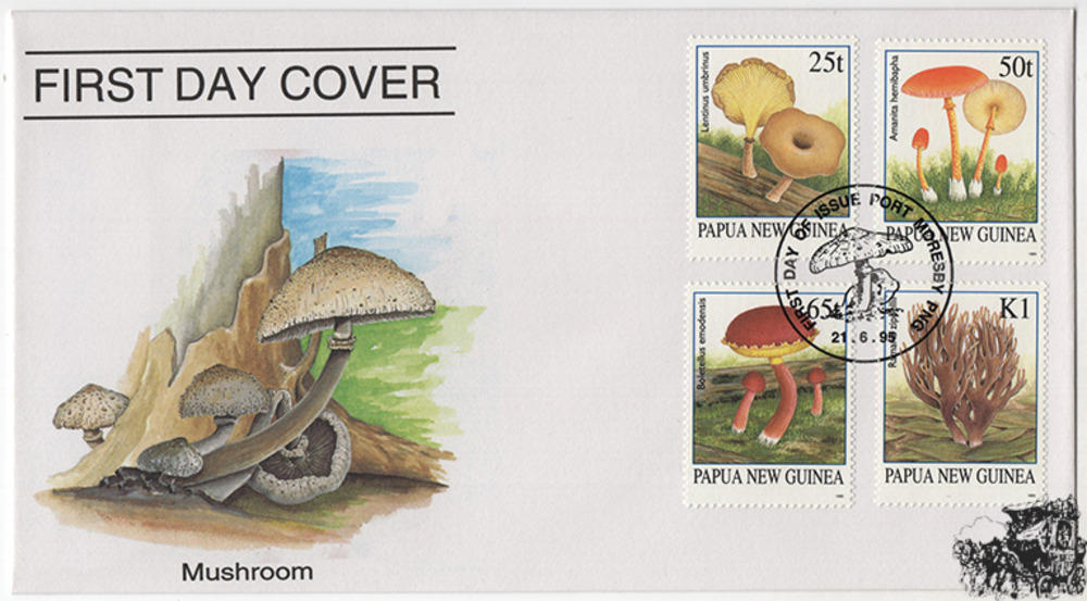 Papua-Neuguinea - Nr. 750-53 FDC Pilze Papua-Neuguinea - Nr. 750-53 FDC Pilze