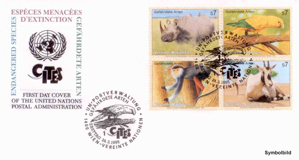 UNO Wien - FDC , ATS 28,00 - Gefährdete Tierarten (III)