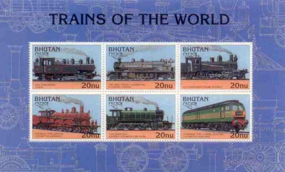 Eisenbahnblock 1996 Bhutan Eisenbahnblock 1996 Bhutan