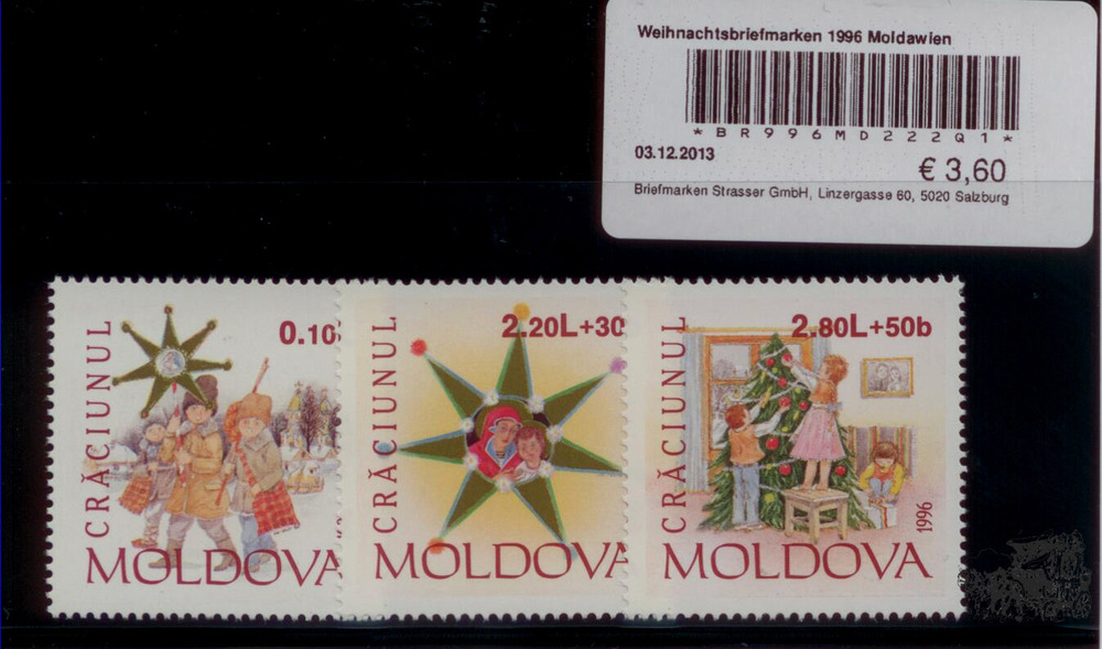 Weihnachtsbriefmarken 1996 Moldawien