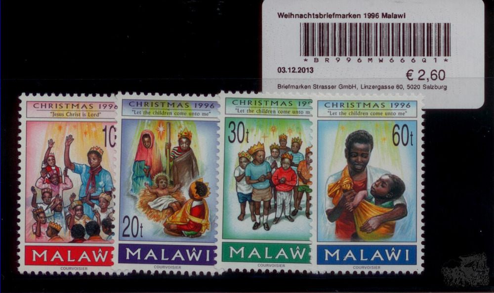 Weihnachtsbriefmarken 1996 Malawi Weihnachtsbriefmarken 1996 Malawi