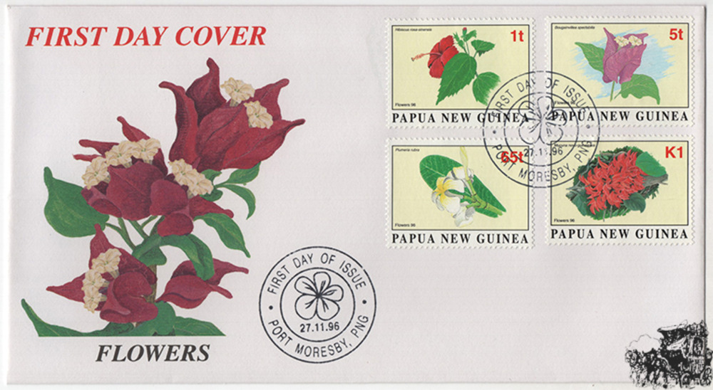 Papua-Neuguinea - Nr. 787-90 FDC Blumen Papua-Neuguinea - Nr. 787-90 FDC Blumen