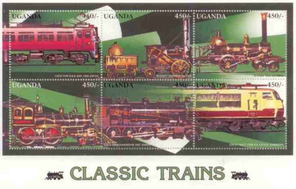 Eisenbahnkleinbogen 1996 Uganda Eisenbahnkleinbogen 1996 Uganda
