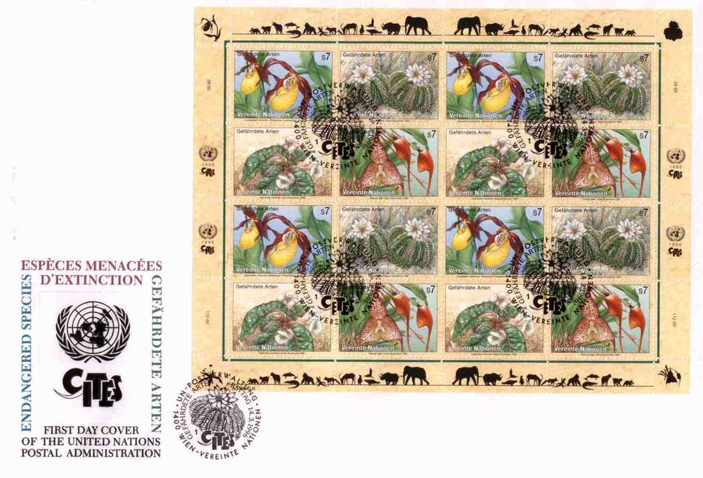 UNO Wien - FDC, ATS 28,00 - Gef. Arten “Flora“ (IV) UNO Wien - FDC, ATS 28,00 - Gef. Arten “Flora“ (IV)