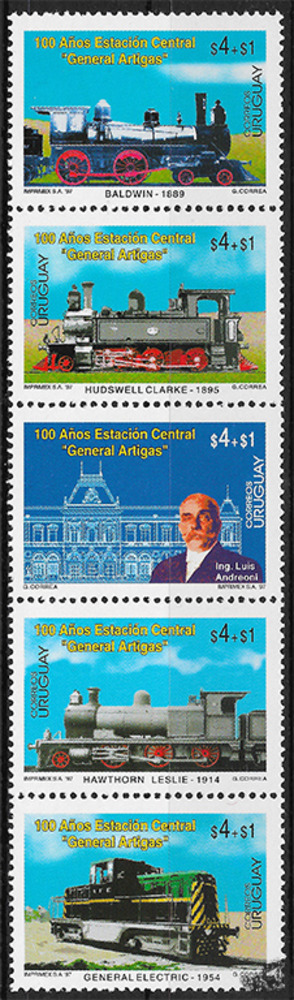 Uruguay 1997 ** - 100 Jahre Hauptbahnhof „General Artigas“, Montevideo