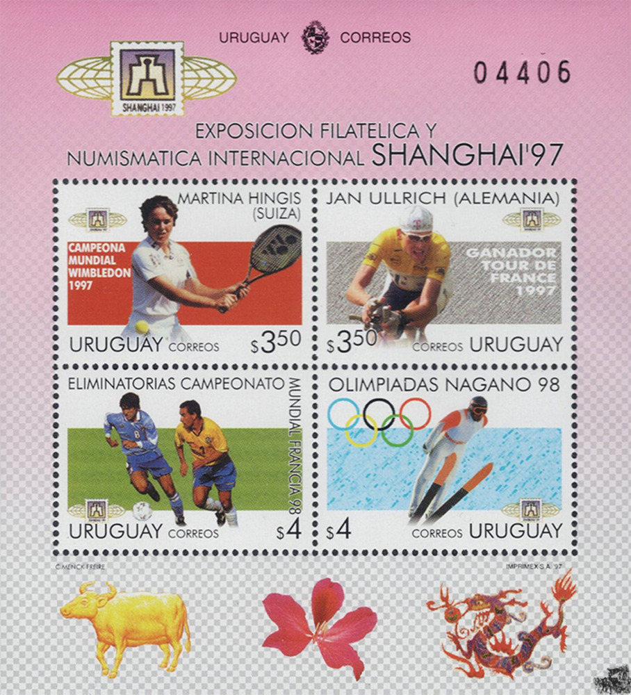 Uruguay 1997 ** - Internationale Briefmarken- und Münzenausstellung SHANGHAI ’97, Martina Hingis