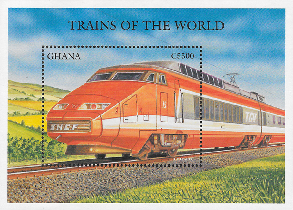 Ghana 1998 ** - Lokomotiven aus aller Welt, TGV (Frankreich)
