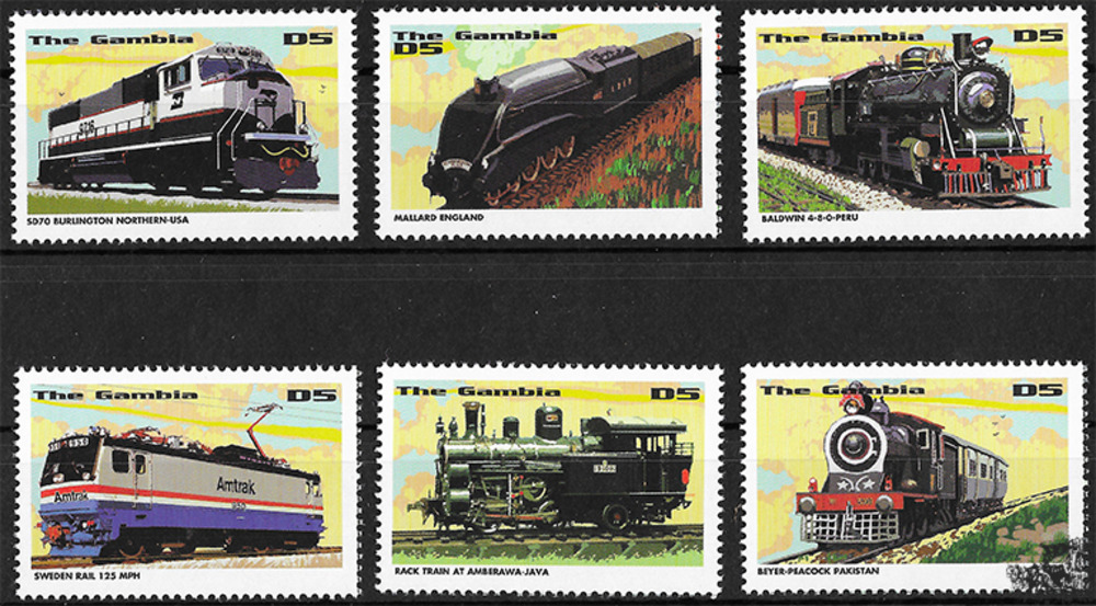 Gambia 1998 ** - Lokomotiven aus aller Welt