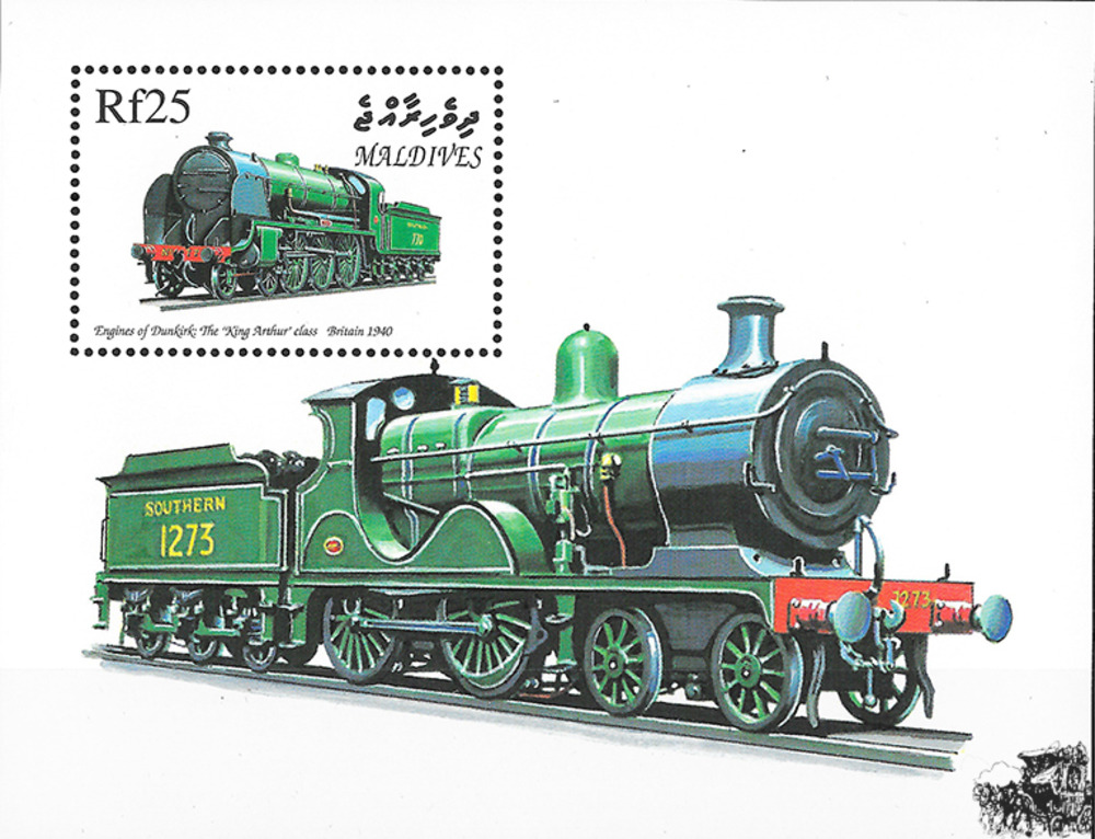 Malediven 1999 ** - Dampflokomotive der King-Arthur-Baureihe, Großbritannien 1940