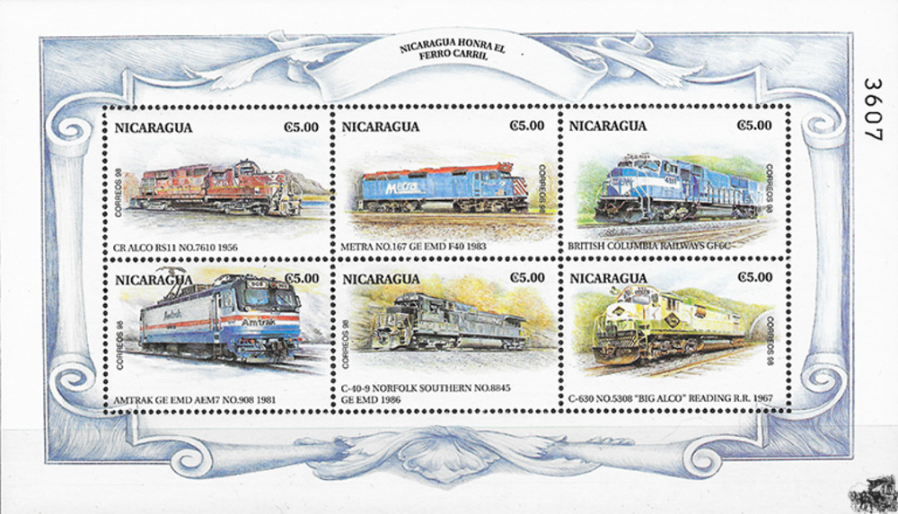 Nicaragua 1999 ** - Geschichte der Eisenbahn, CR Alco RS 11 Nr. 7610 (1956)