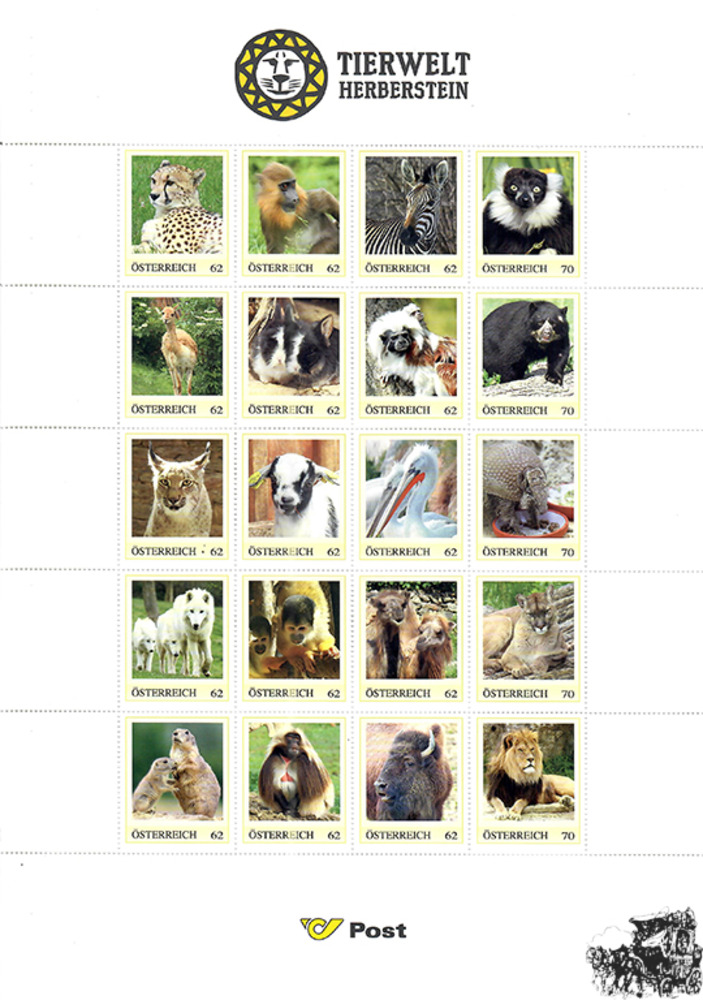 Marken.Edition 20 “Tierwelt Herberstein“ - Österreich Klbg mit personalisierten Marken 
