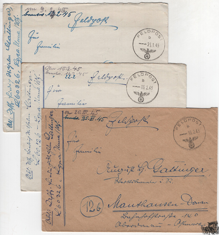 Beleg Feldpost 2. Weltkrieg - FP Nr. 60326 Fallschirm-Verpflegungsamt 6 Beleg Feldpost 2. Weltkrieg - FP Nr. 60326 Fallschirm-Verpflegungsamt 6