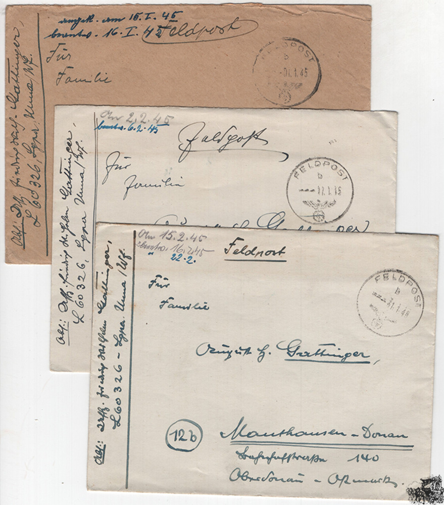 Beleg Feldpost 2. Weltkrieg - FP Nr. 60326 Fallschirm-Verpflegungsamt 6 Beleg Feldpost 2. Weltkrieg - FP Nr. 60326 Fallschirm-Verpflegungsamt 6