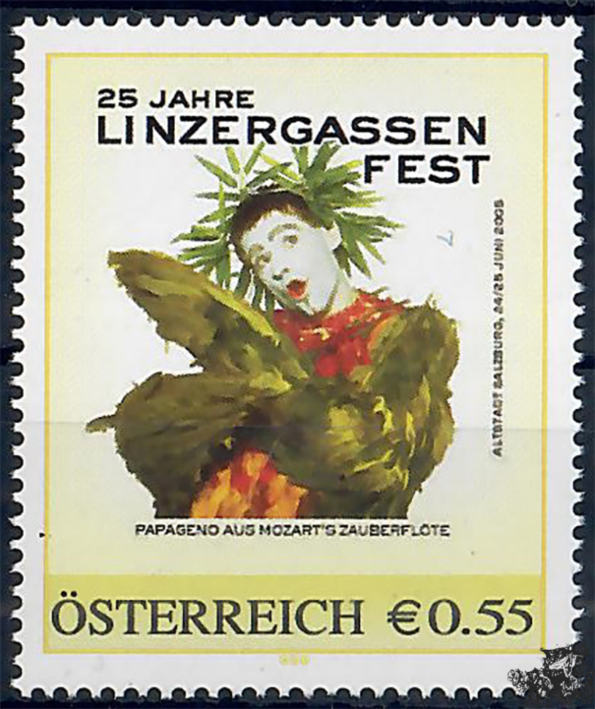 Österreich ** 0,55 € , Papageno / Mozart's Zauberflöte
