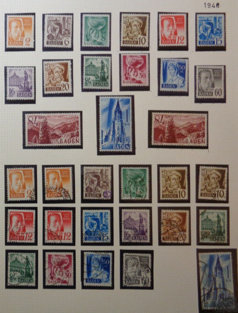 Sammlung Alliierte Besetzung: Gemeinschaftsausgaben/Französische Zone/Bi-Zone */**/gestempelt 1945-1949 Sammlung Alliierte Besetzung: Gemeinschaftsausgaben/Französische Zone/Bi-Zone */**/gestempelt 1945-1949