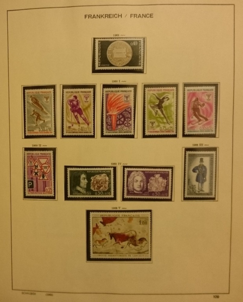Sammlung Frankreich 1968-1985 **postfrisch fast kpl.mit vielen Freimarken-Typen Sammlung Frankreich 1968-1985 **postfrisch fast kpl.mit vielen Freimarken-Typen
