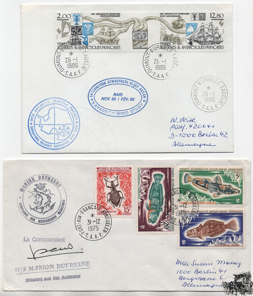 Sammlung Französische Gebiete in der Antarktis / Polarforschung - ca. 100 Belege / FDC Sammlung Französische Gebiete in der Antarktis / Polarforschung - ca. 100 Belege / FDC