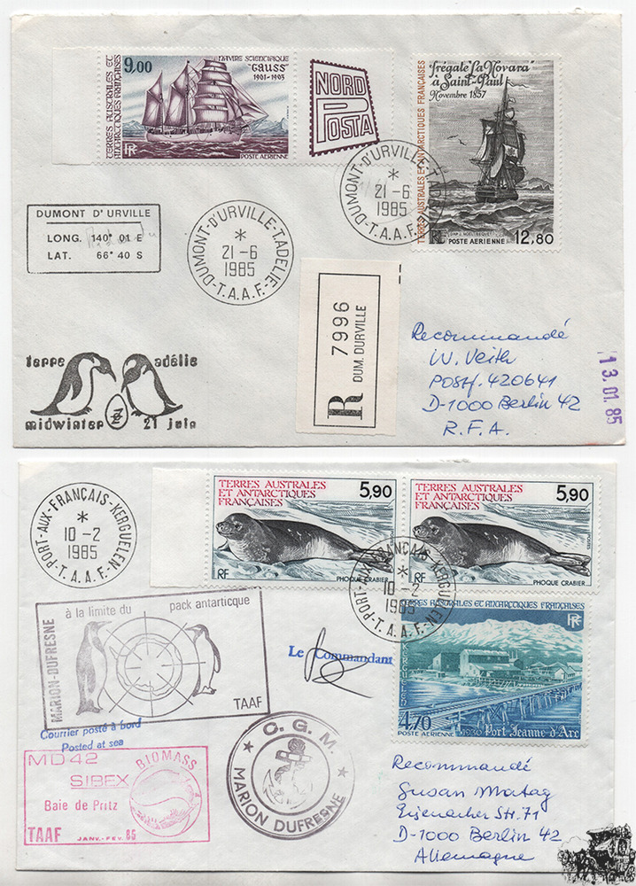 Sammlung Französische Gebiete in der Antarktis / Polarforschung - ca. 100 Belege / FDC Sammlung Französische Gebiete in der Antarktis / Polarforschung - ca. 100 Belege / FDC