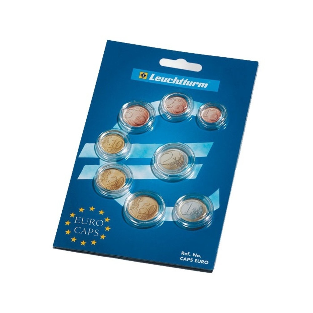 Münzkapseln für einen Euro-Kursmünzensatz 