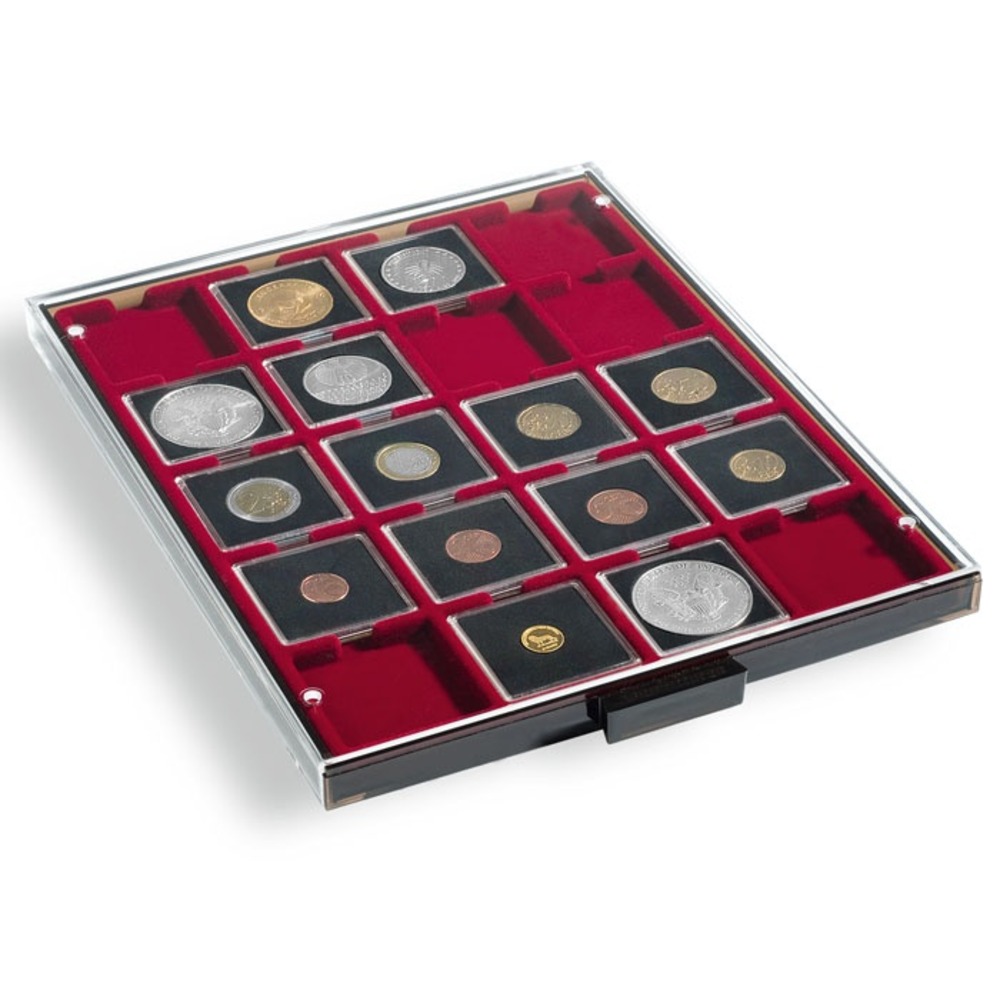Coin Box for QUADRUM coin capsules, mahogany