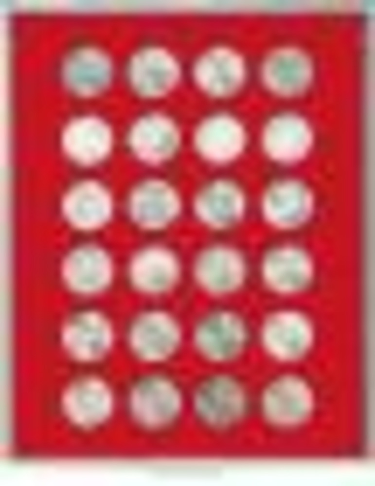 Münzenbox mit 24 runden Vertiefungen für Münzen mit Ø 32,5 mm, Standard