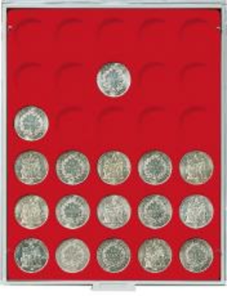 Münzenbox mit 30 runden Vertiefungen für Münzen mit Ø 37 mm, Standard 