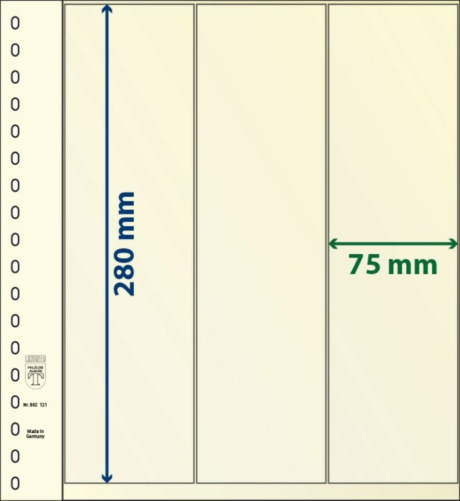 BLANKO T-Blatt 802 121 (3 Streifen Senkr.)