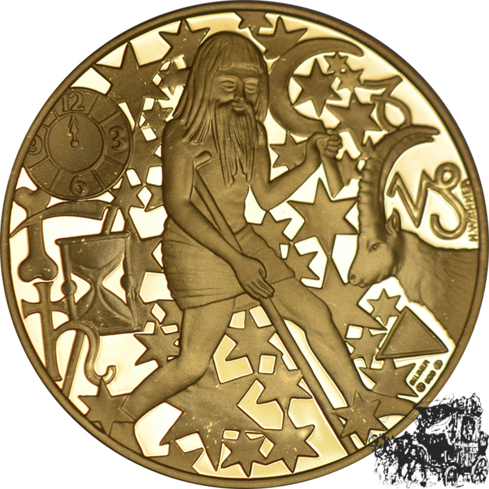 Kalendermedaille 2000 - Saturn, vergoldet