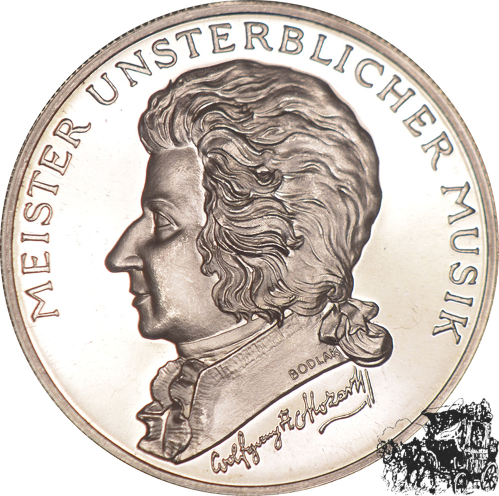 Silber-Medaille - W. A. Mozart, Meister unsterblicher Musik, Salzburg