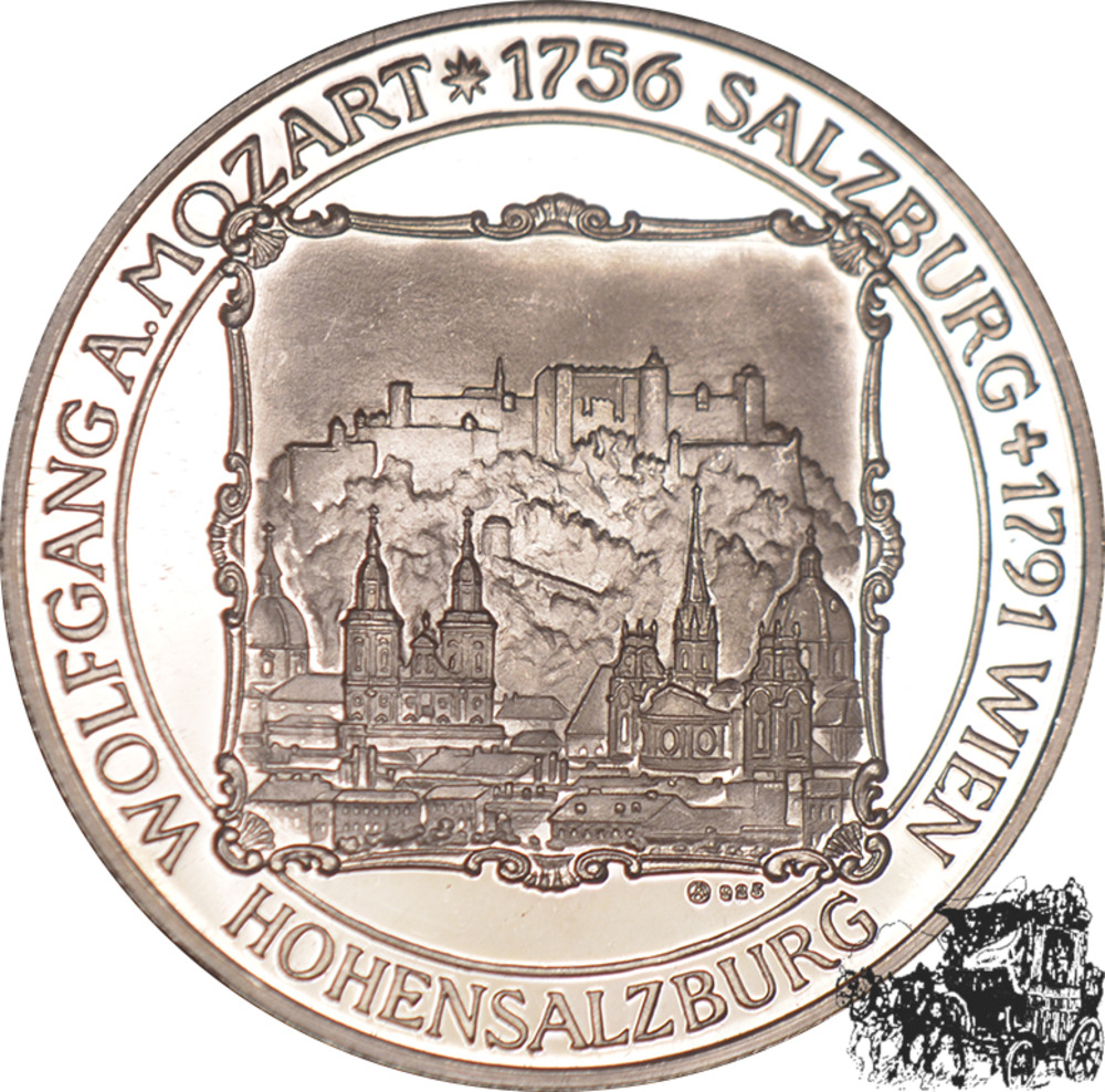 Silber-Medaille - W. A. Mozart, Meister unsterblicher Musik, Salzburg Silber-Medaille - W. A. Mozart, Meister unsterblicher Musik, Salzburg