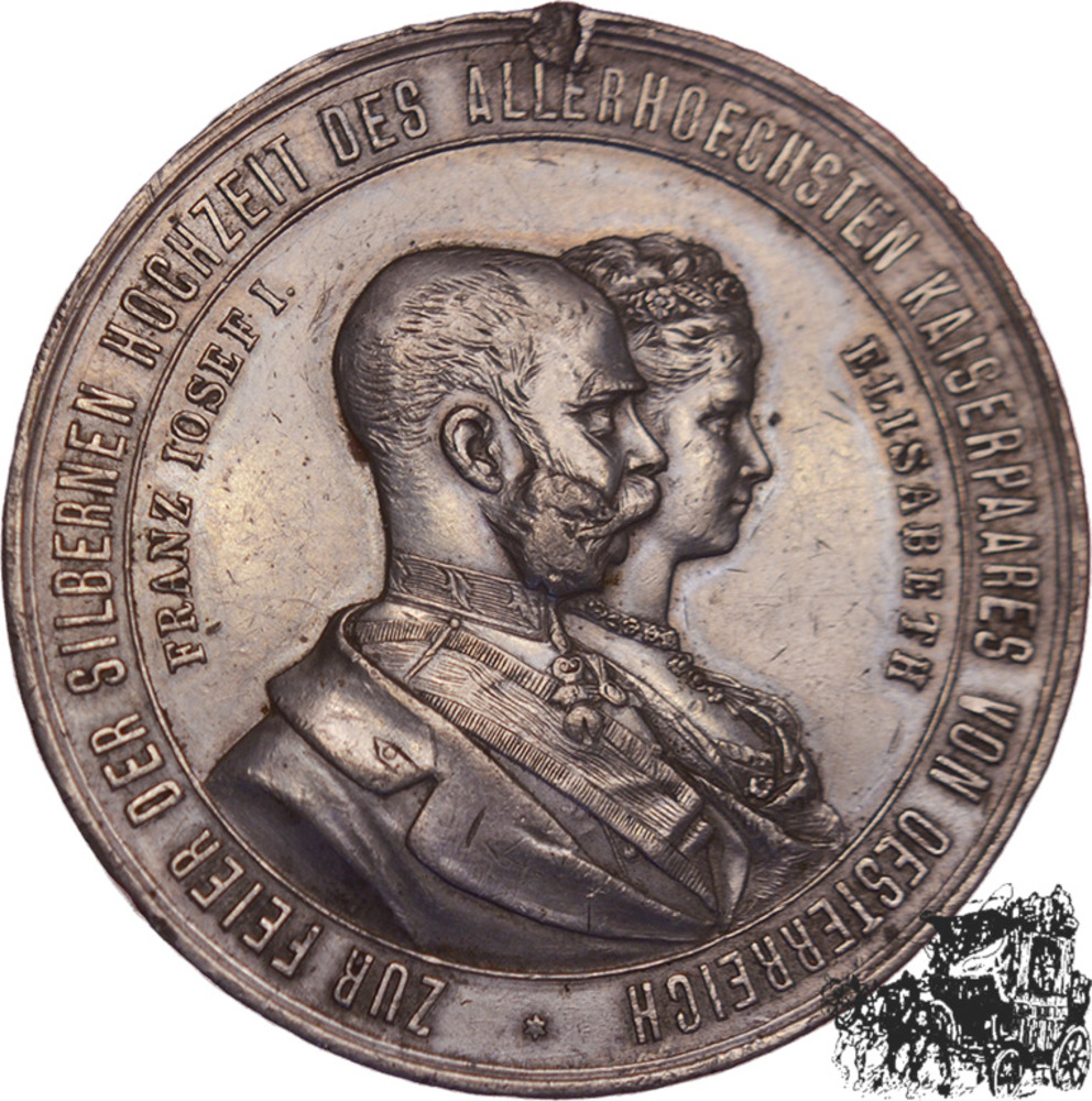 AE- Medaille 1879 - Österreich, SCHÜTZENMEDAILLEN Salzburg, Festschiessen zur Silberhochzeit Franz Josef I. AE- Medaille 1879 - Österreich, SCHÜTZENMEDAILLEN Salzburg, Festschiessen zur Silberhochzeit Franz Josef I.