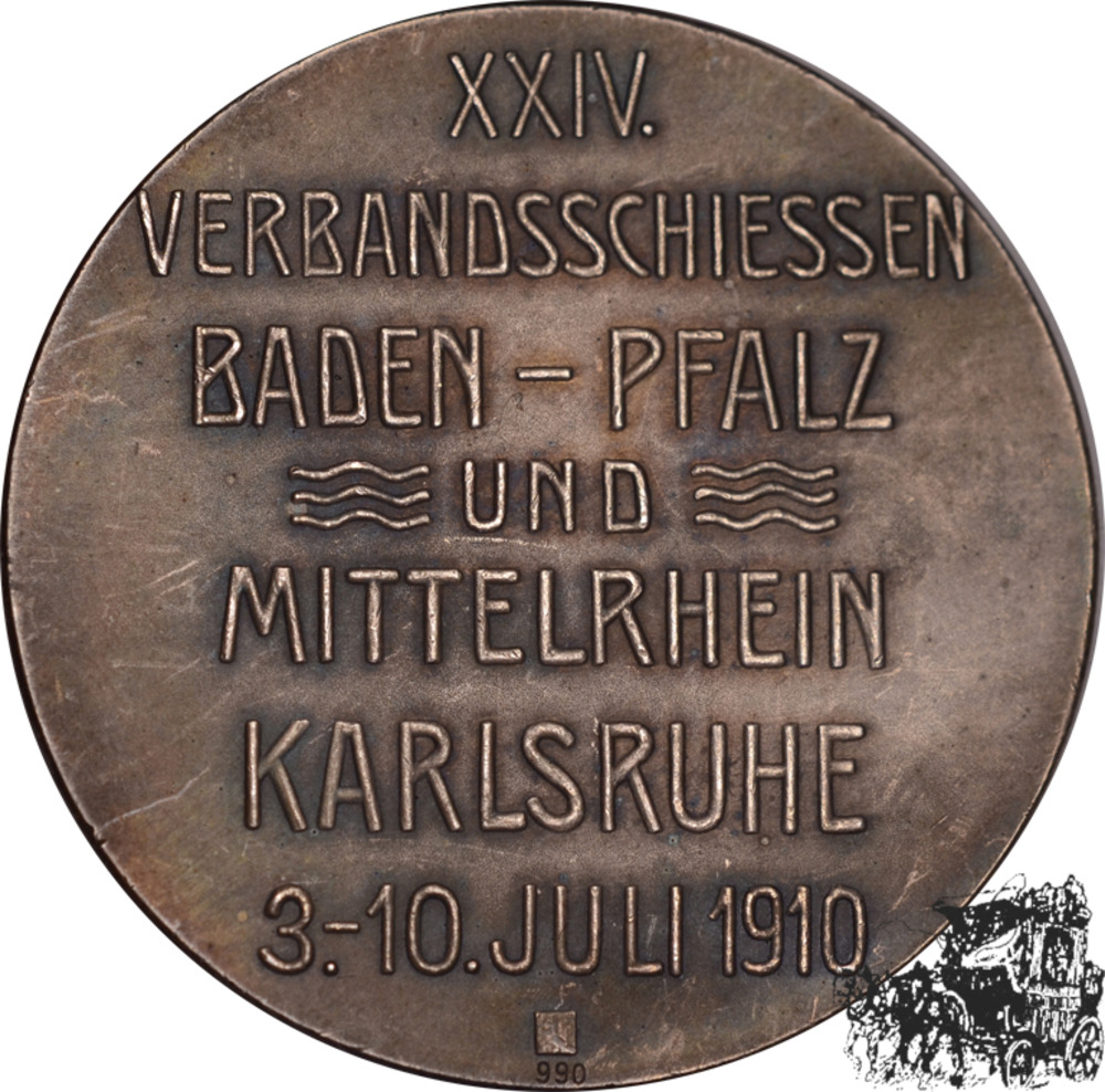 AR-Medaille 1910 von Mayer - XXIV. Verbandsschießen Boden- Pfalz und Mittelrhein