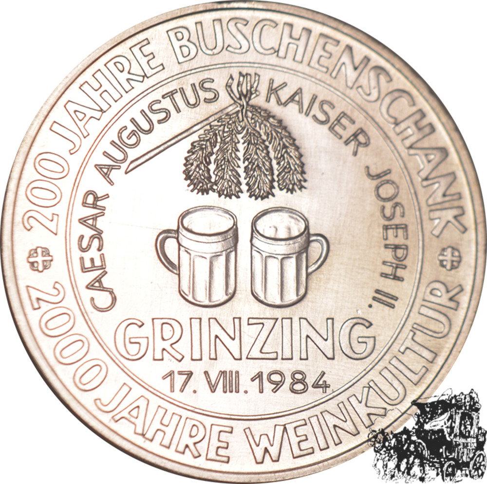 200 Grinzing Gulden 1984 - Österreich - 200 Jahre Buschenschank / 2000 Jahre Weinkultur im Etui
